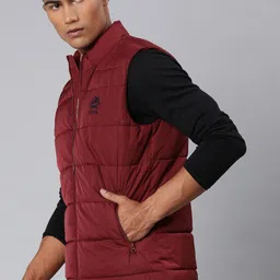 U.S. Polo Assn. Men Maroon Solid Padded Jacket image 4
