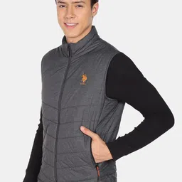 u.s. polo assn. denim co. U S Polo Assn Denim Co Men Plus Size Grey Quilted Jacket image 4