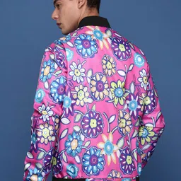 SHOWOFF Men Windcheater Crop Bomber with Embroidered Jacket image 4