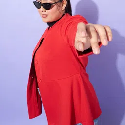 SASSAFRAS Curve Plus Size Red Tailored Jacket image 4