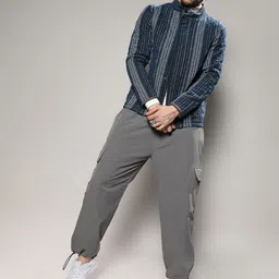 Campus Sutra Striped Windcheater Cotton Tailored Jacket image 5