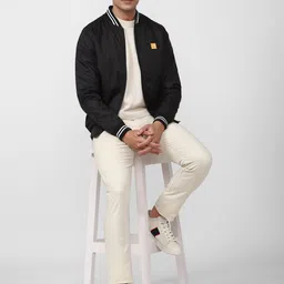 Van Heusen ACADEMY Men Black Bomber Jacket image 5