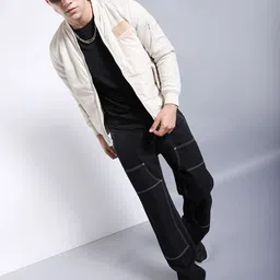 The Indian Garage Co Men Beige Outdoor Bomber Jacket image 3