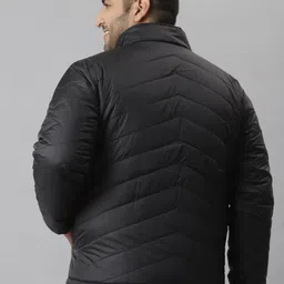 Instafab Plus Men Black Windcheater Padded Jacket image 5