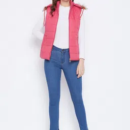 VERO AMORE Faux Fur Trim Hooded Sleeveless Padded Jacket image 2