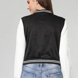 NUEVOSDAMAS Stand Collar Bomber Jacket image 3