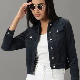 SHOWOFF Spread Collar Corduroy Denim Jacket-picture-10
