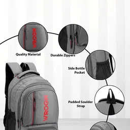 WROGN Unisex Textured Backpack with Shoe Pocket & Rain Cover image 2
