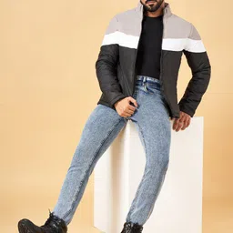 YU by Pantaloons Mock Collar Colourblocked Bomber Jacket image 4