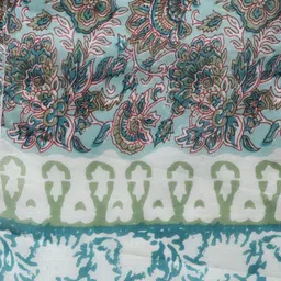 Yufta Women Green & White Ethnic Screen Print Cotton Kurta with Palazzos & With Dupatta image 5