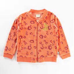 JusCubs Girls Orange & Purple Lightweight Outdoor Cotton Bomber Jacket-image-79