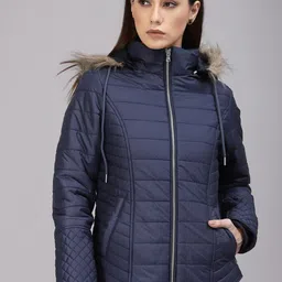 Gipsy Women Navy Blue Parka Jacket-image-72