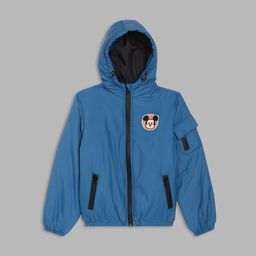 Blue Giraffe Boys Teal Open Front Jacket with Patchwork-picture-48