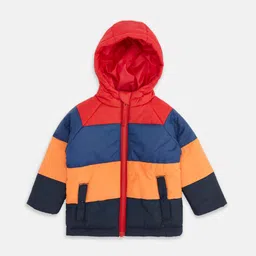 Pantaloons Baby Boys Navy Blue Red Colourblocked Padded Jacket-picture-12