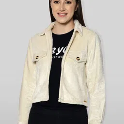 fuchsia PRETTY LOVING THING Women White Lightweight Crop Open Front Jacket-picture-20