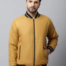 Cantabil Men Mustard & Black Lightweight Bomber Jacket-picture-31
