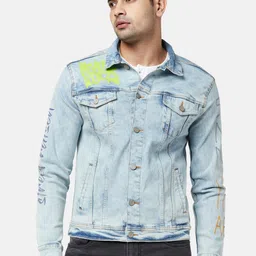 People Men Blue Washed Denim Jacket-picture-27