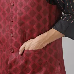 Fabindia Geometric Printed Nehru Jacket image 2