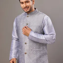 House of Pataudi Printed Nehru Jackets image 4