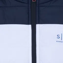 Status Quo Boys Red Navy Blue Colourblocked Longline Puffer Jacket image 4