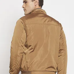 Duke Men Solid Stand Collar Bomber Jacket image 3