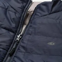 Allen Cooper Men Navy Blue & Grey Reversible Sleeveless Quilted Jacket image 5