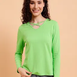 MINT STREET V-Neck Pure Cotton T-shirt-picture-33
