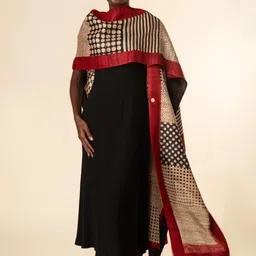 AESHAANE Women Geometric Lightweight Longline Open Front Jacket with Embroidered-picture-23
