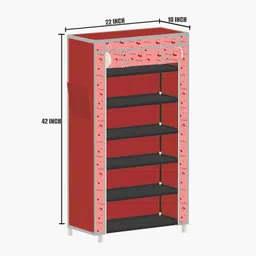 zenvexyo 6 Tire Foldable Collapsible Wardrobe Storage Organizer Almirah Cloth Rack PP Collapsible Wardrobe image 3