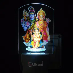 ukani SHIV PARVATI GANESH UV Printed Night Lamp-picture-16