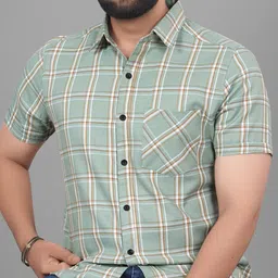 voroxy Men Regular Fit Checkered Spread Collar Casual Shirt-picture-26