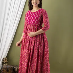 murli kurti Printed Pure Cotton Stitched Flared/A-line Gown image 3