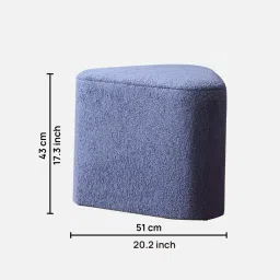 nestroots Toblerone Inspired Fabric Pouffe In Blue Colour (Set Of 2) image 2