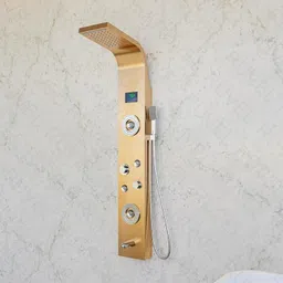 Dot Shower Panel - Sayflow with Hydropowered LED Light + Digital Display & 5 Water Functions With Top Rainfall Water Outlet, Waterfall Outlet-picture-20