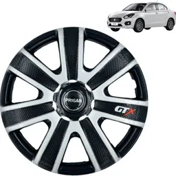 prigan Swift Dzire GTX Black Silver 14 INCH Wheel Cover For Maruti Swift Dzire image 1