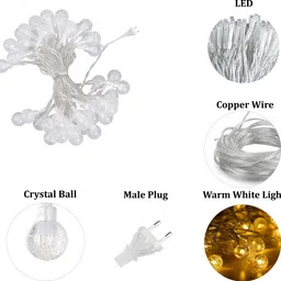 fizzytech 15 LEDs 3 m Yellow Flickering Ball Rice Lights image 4