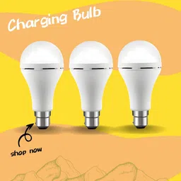 guggu Rechargeable Emergency Bulb 12W Inverter Rechargebale Emergency Bulb_Pack_3 T357 3 hrs Bulb Emergency Light image 1