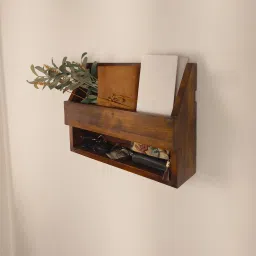 symplify Riverdale Wooden Wall Shelf Organiser With Key Holders image 3