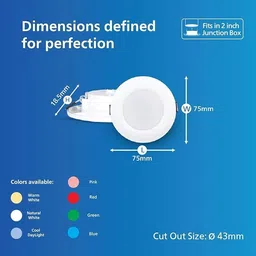 philips 3W Star Fit LED Downlight, Cool Day Light, Pack of 10 Downlighter Ceiling Light Ceiling Lamp image 2