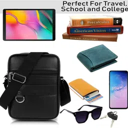 zipcraze Black Men Sling Bag Mini Cube Sling Bag for Men Cross body Mobile Side Bags Travel Chest Bags image 5