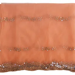 youthquake Net Embellished Peach Women Dupatta-picture-23
