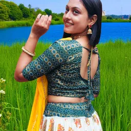 sujas Floral Print Semi Stitched Lehenga Choli image 5