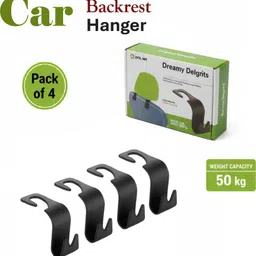 dreamy delights ® Car Backseat Headrest Hanger (4 Pcs Set) Car Coat Hanger image 1
