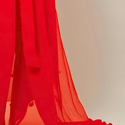 fmtrendspassion Chiffon Solid Red Women Dupatta image 2