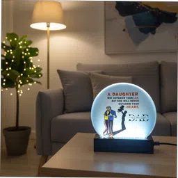 mahour creation "Best Gift for Dad from Daughter | LED Acrylic Lamp with Heartwarming Quote Table Lamp image 2