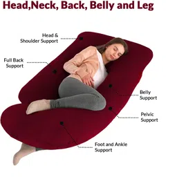 beybee Microfibre Pregnancy Pillow Pack of 1 Solid J - Shape image 2