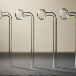 agnix 6 inch Bend Glass Oil Burner Pipe Transparent (Pack of 4) Borosilicate Glass Inside Fitting Hookah Mouth Tip image 4