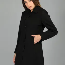 honnete 100 % Polyester Solid Coat For Women image 3