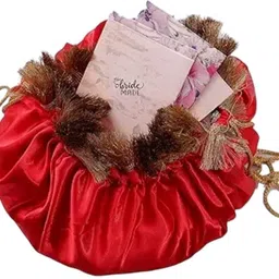 fancy dupata house Women Red, Gold Potli image 2