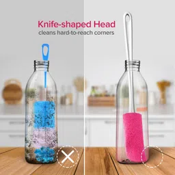 scotch-brite Plastic Bottle Cleaner Brush,Non scratch scrubber ( Pack of 1) Nylon Wet Brush image 2